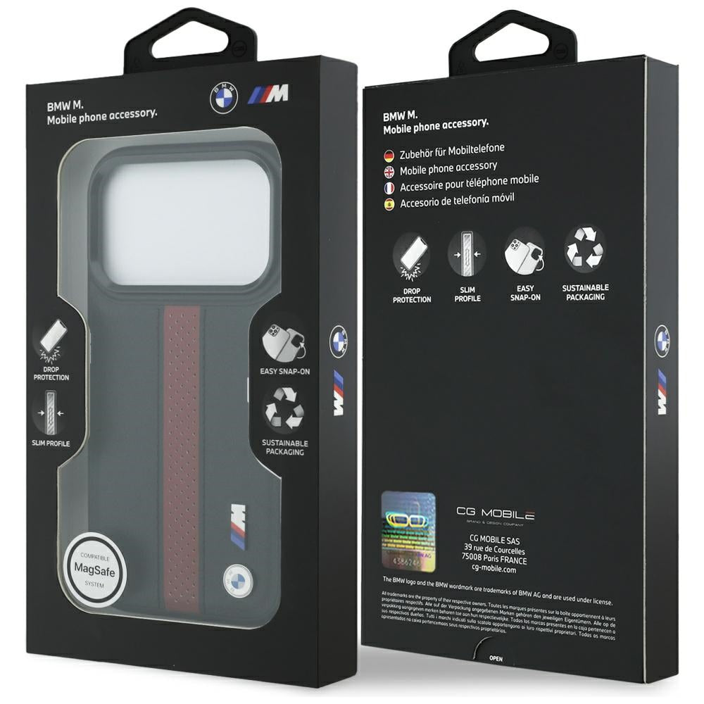 BMW M Perforated Stripe Logo MagSafe Case for  iPhone 17 Pro Max Red