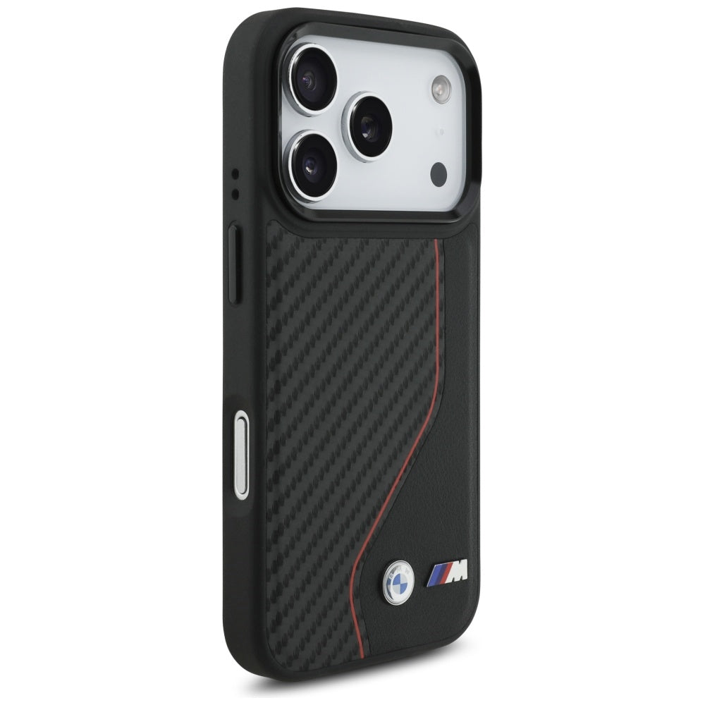BMW BMHMP17X25PCCSCKR M Carbon Line & Logo MagSafe Case for iPhone 17 Pro MaxRed