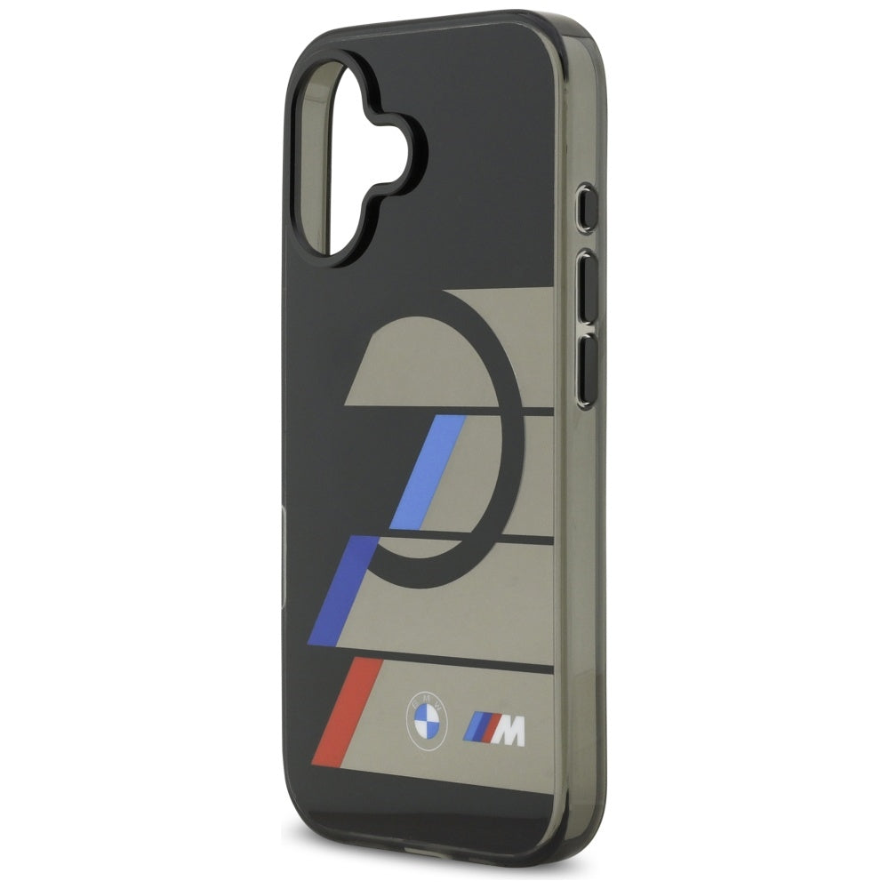 BMW BMHMP17S25HTTRIK  M IML Metal Buttons Tricolor Lines MagSafe Case for iPhone 17 Black
