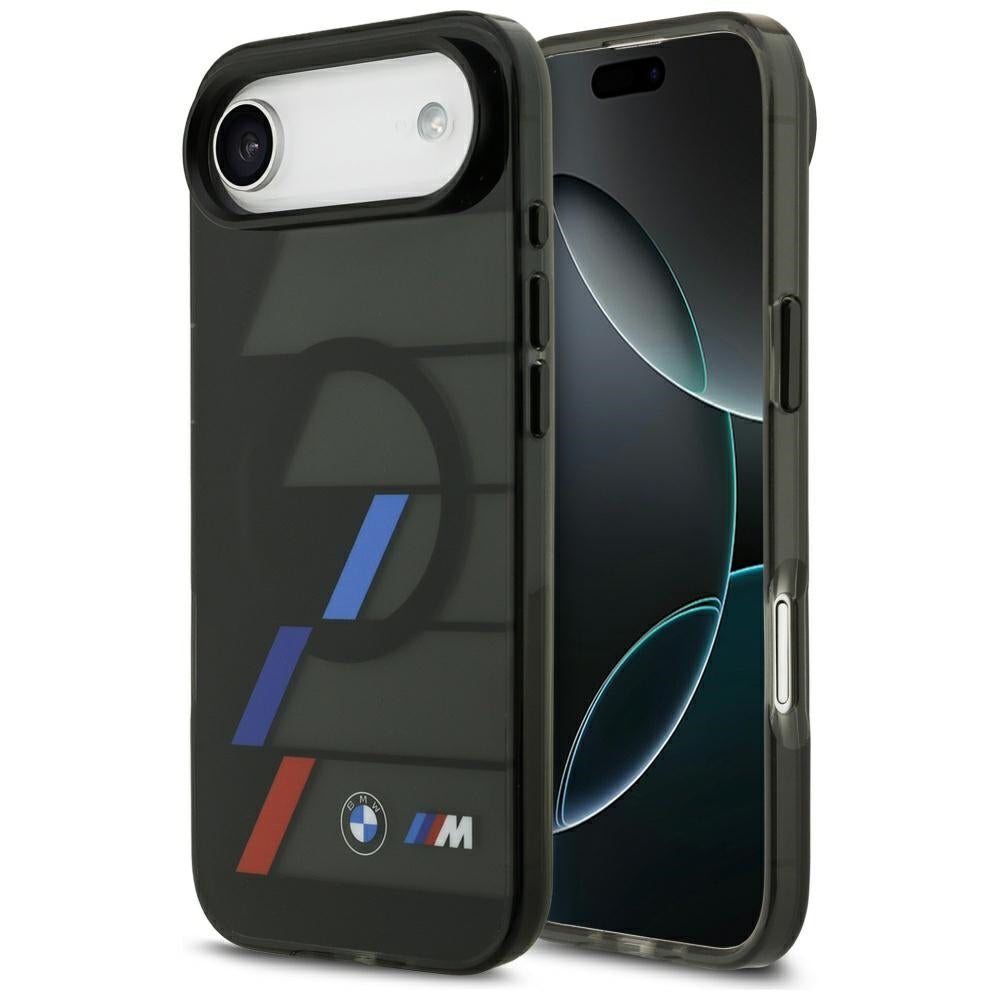 BMW BMHMP17M25HTTRIK M IML Metal Buttons Tricolor Lines MagSafe Case for iPhone 17 Air Black
