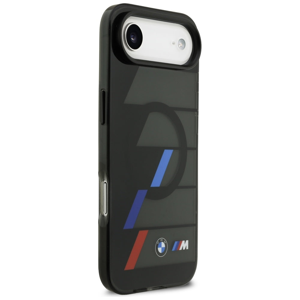BMW BMHMP17M25HTTRIK M IML Metal Buttons Tricolor Lines MagSafe Case for iPhone 17 Air Black