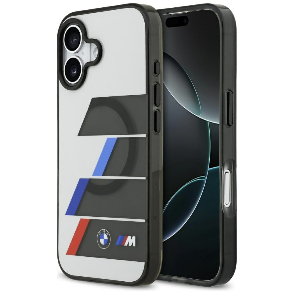 BMW BMHMP17S25HTTRIA  M IML Metal Buttons Tricolor Lines MagSafe Case for iPhone 17 Anthracite