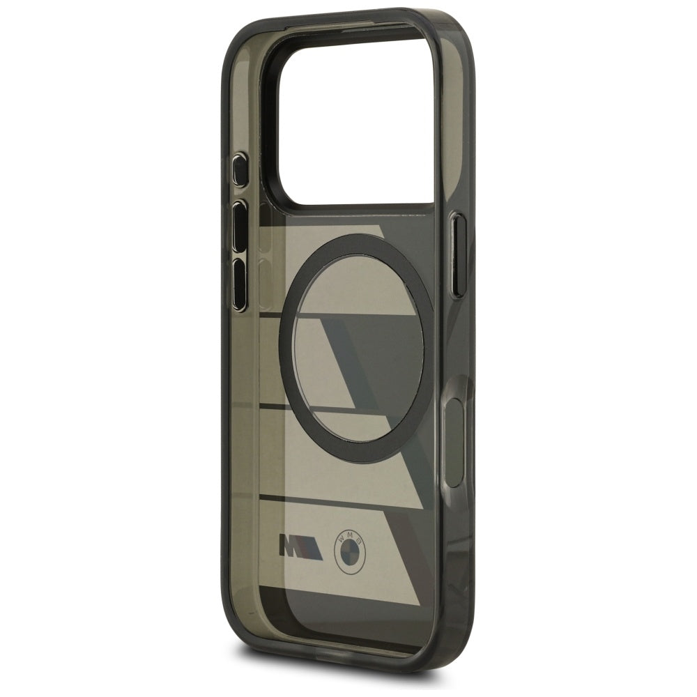BMW BMHMP17L25HTTRIA M IML Metal Buttons Tricolor Lines MagSafe Case for iPhone 17 Pro Anthracite