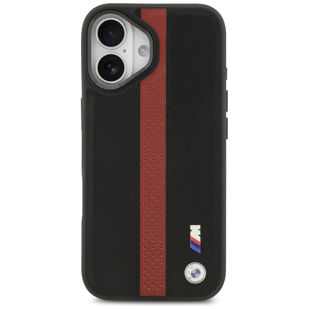 BMW BMHMP17S25PCPSKR Perforated Stripe Logo MagSafe case for iPhone 17 Red