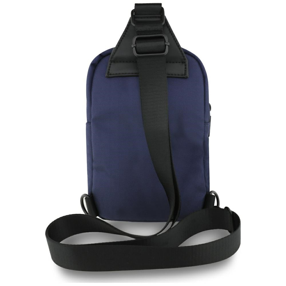BMW Bag Nylon Pocket & Metal Logo Crossbody navy