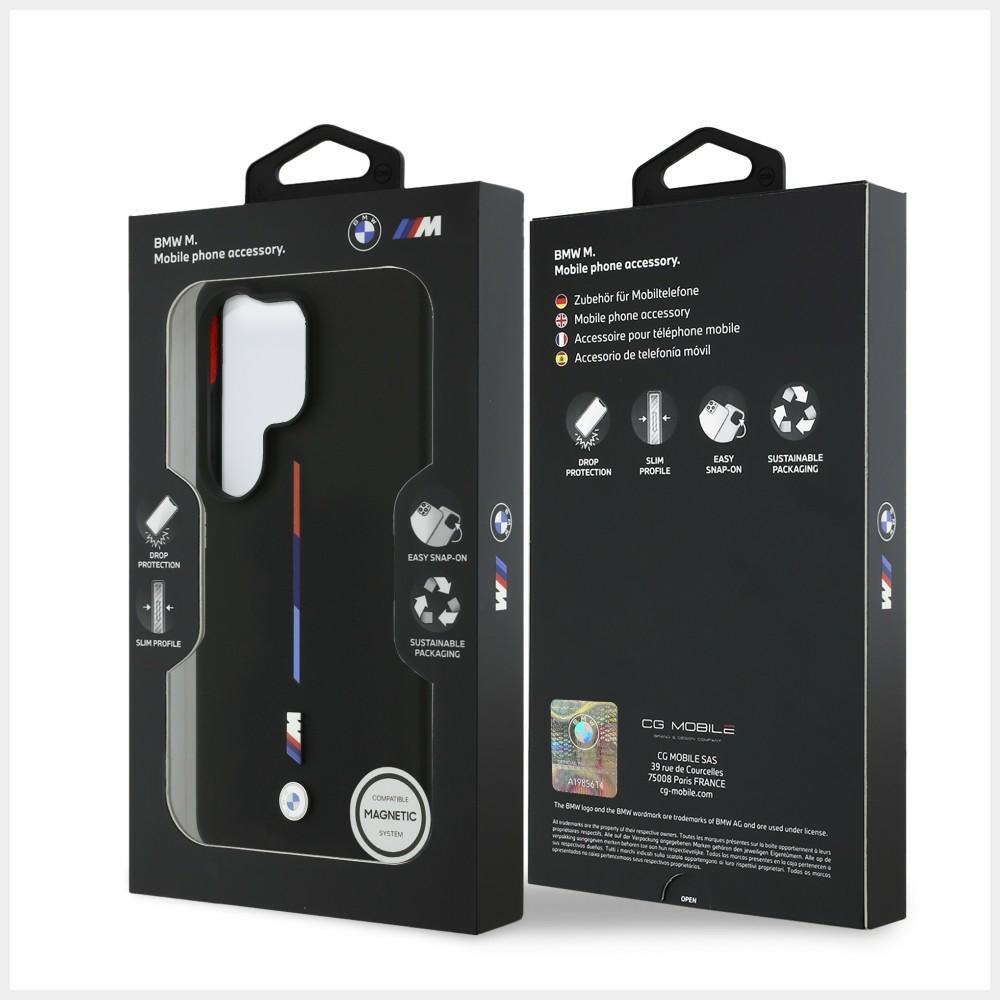 BMW BMHMS26L25SITMIK M Silicone Tricolor Line MagSafe Case for Samsung Galaxy S26 Ultra black