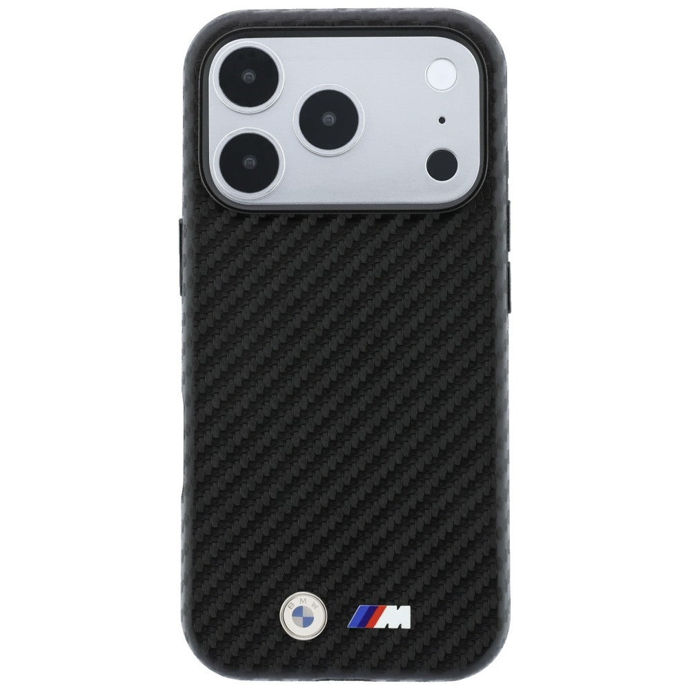 BMW BMHMP18X26SWPCILK M Carbon Metal Logo MagSafe case for iPhone 18 Pro Max / 17 Pro Max Black