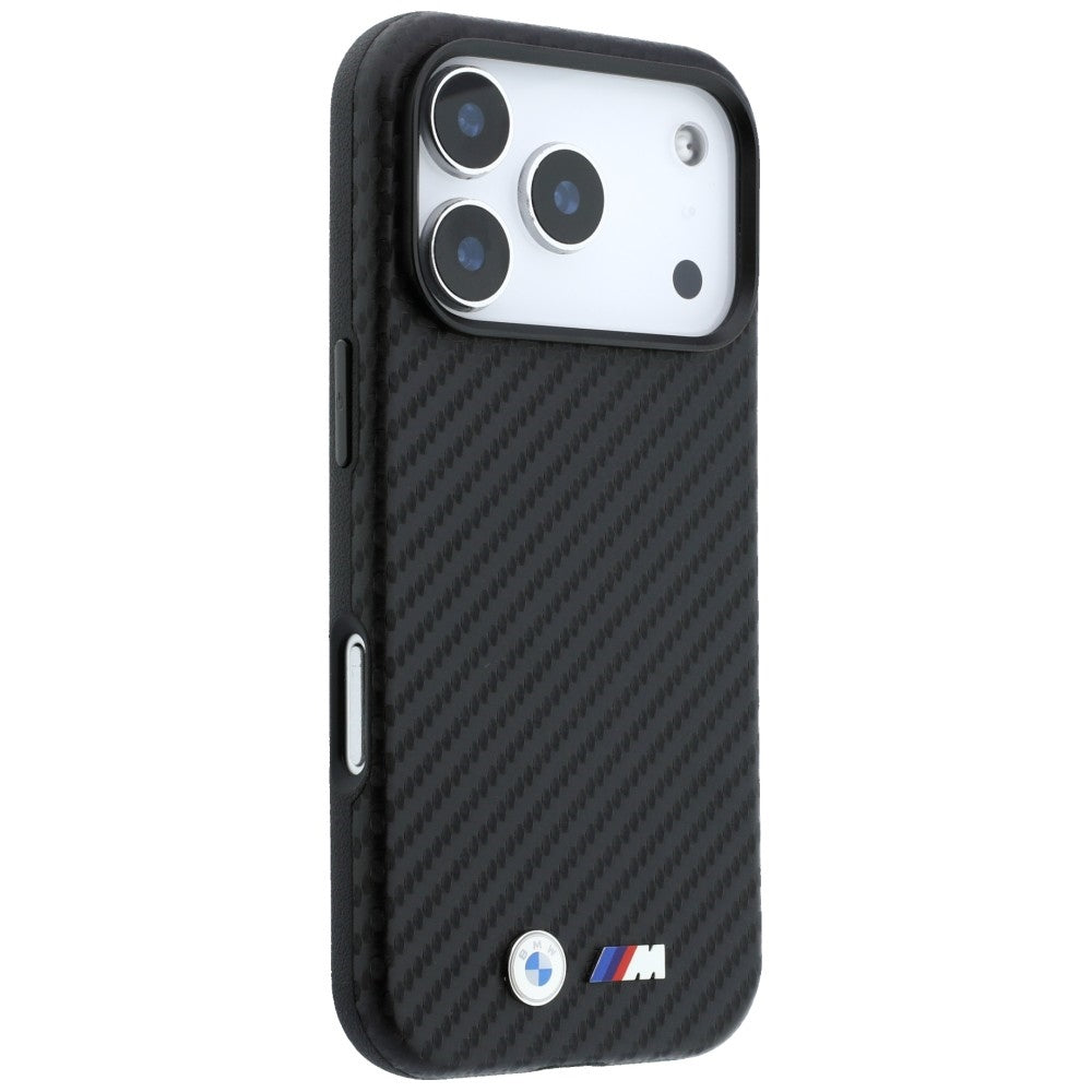 BMW BMHMP18X26SWPCILK M Carbon Metal Logo MagSafe case for iPhone 18 Pro Max / 17 Pro Max Black