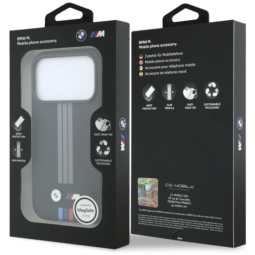 BMW BMHMP18X25PUKRESK M Quadrille Kevlar Anthracite & Tricolor Print Lines MagSafe for iPhone 18 Pro Max