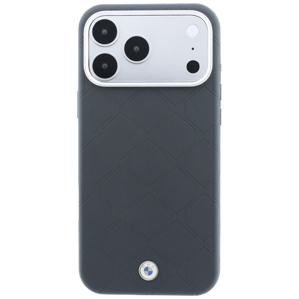 BMW BMHMP18L26SWOSPA Sign Deboss Quilted Metal Logo MagSafe Case for iPhone 18 Pro / 17 Pro Anthracite