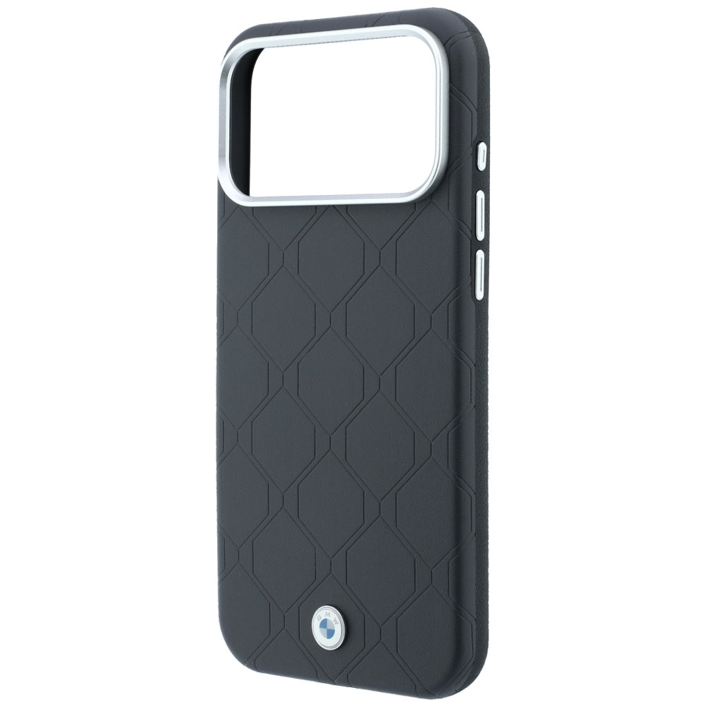 BMW BMHMP18L26SWOSPA Sign Deboss Quilted Metal Logo MagSafe Case for iPhone 18 Pro / 17 Pro Anthracite