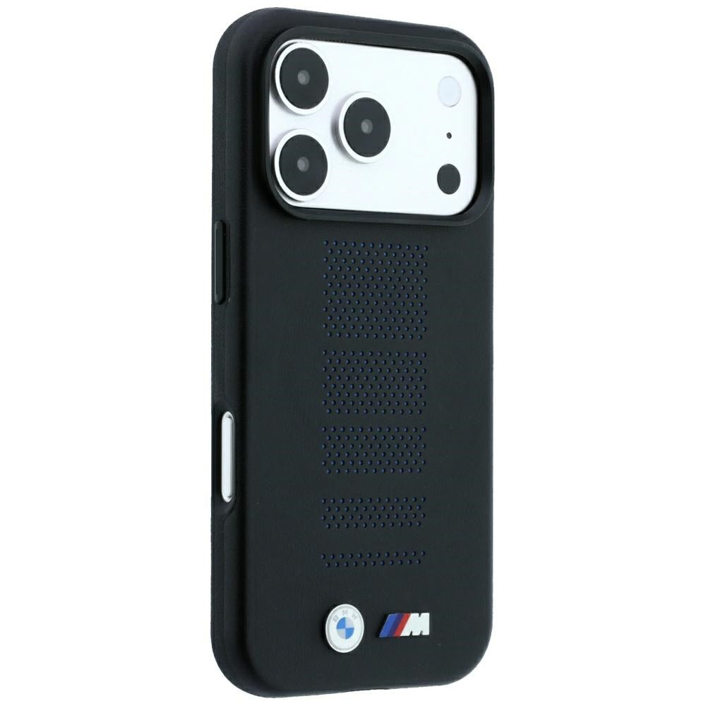 BMW BMHMP18L26SWPPEK M Blue Perfo Metal Logo MagSafe for iPhone 18 Pro / 17 Pro Black