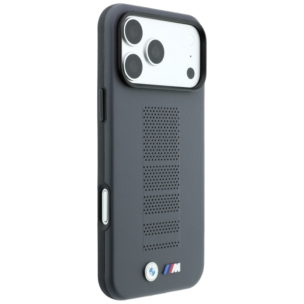 BMW BMHMP18X26SWPPEA M Blue Perfo Metal Logo MagSafe for iPhone 18 Pro Max / 17 Pro Max Gray