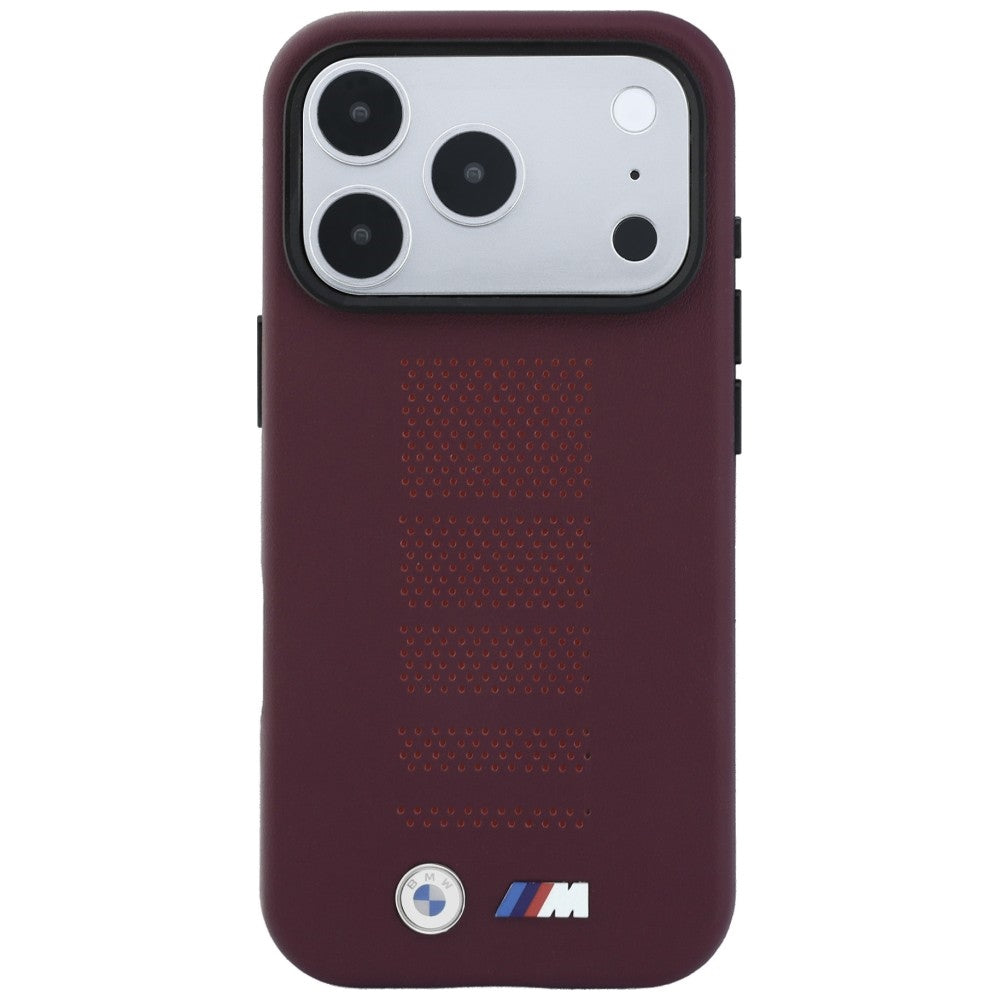 BMW BMHMP18L26SWPPER M Blue Perfo Metal Logo MagSafe for iPhone 18 Pro / 17 Pro burgundy