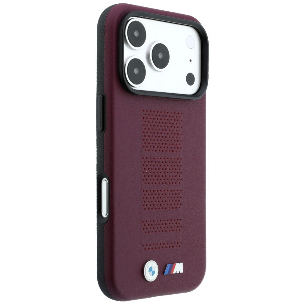 BMW BMHMP18L26SWPPER M Blue Perfo Metal Logo MagSafe for iPhone 18 Pro / 17 Pro burgundy