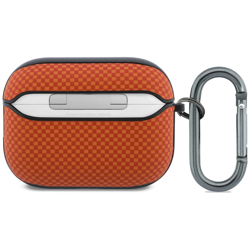 BMW M Quilted Kevlar Metal Logo Case for AirPods Pro 3 Orange