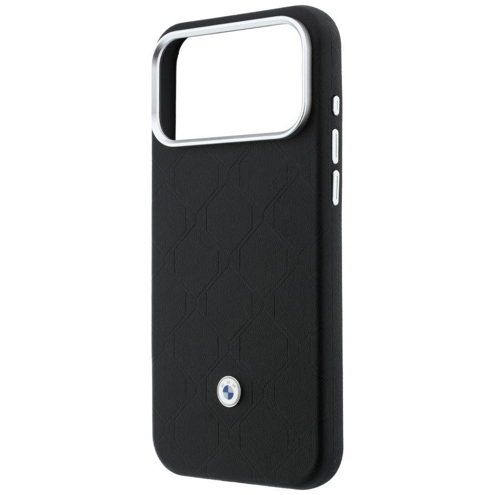BMW BMHMBWP18L26SWOSPK Quilted Pattern Metal Logo Case + Wallet Set for iPhone 18 Pro / 17 Pro Black