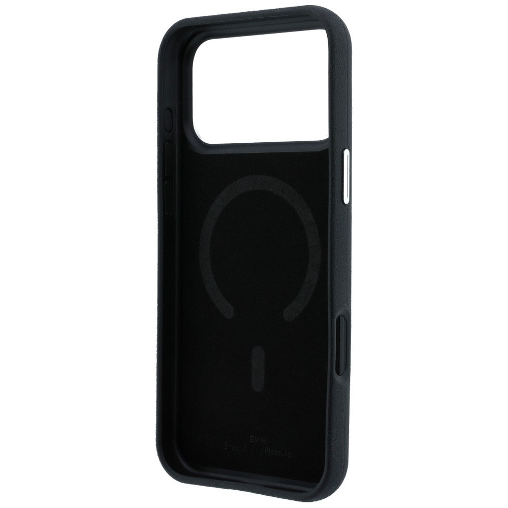 BMW BMHMBWP18L26SWOSPK Quilted Pattern Metal Logo Case + Wallet Set for iPhone 18 Pro / 17 Pro Black