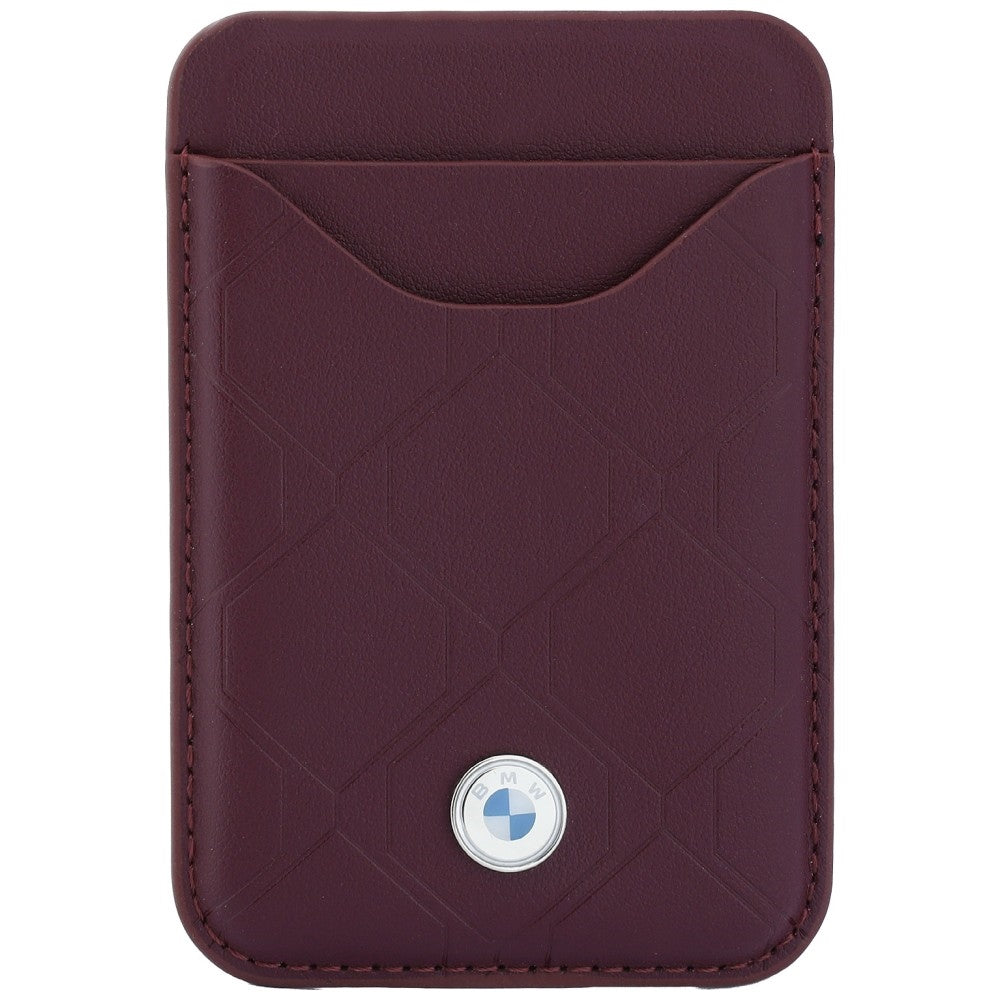 BMW BMHMBWP18L26SWOSPR Quilted Pattern Metal Logo Case + Wallet Set for iPhone 18 Pro / 17 Pro Burgundy