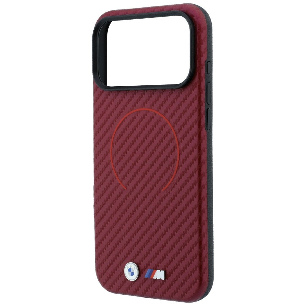BMW BMHMP18X26SWPCMXR M Carbon Printed Ring MagSafe Case for iPhone 18 Pro Max / 17 Pro Max Red
