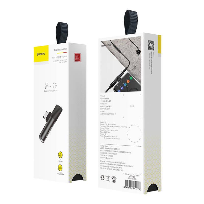 Baseus audio adapter USB-C to Mini Jack 3.5 mm + USB-C black