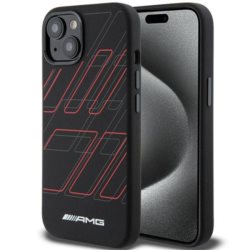 AMG AMHMP15S23SSPK iPhone 15 / 14 / 13  black hardcase with Silicone Large Rhombuses Pattern and