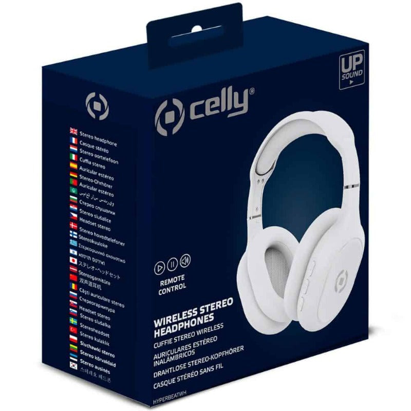 Celly HYPERBEATWH BLUETOOTH STEREO HEADPHONES WHITE