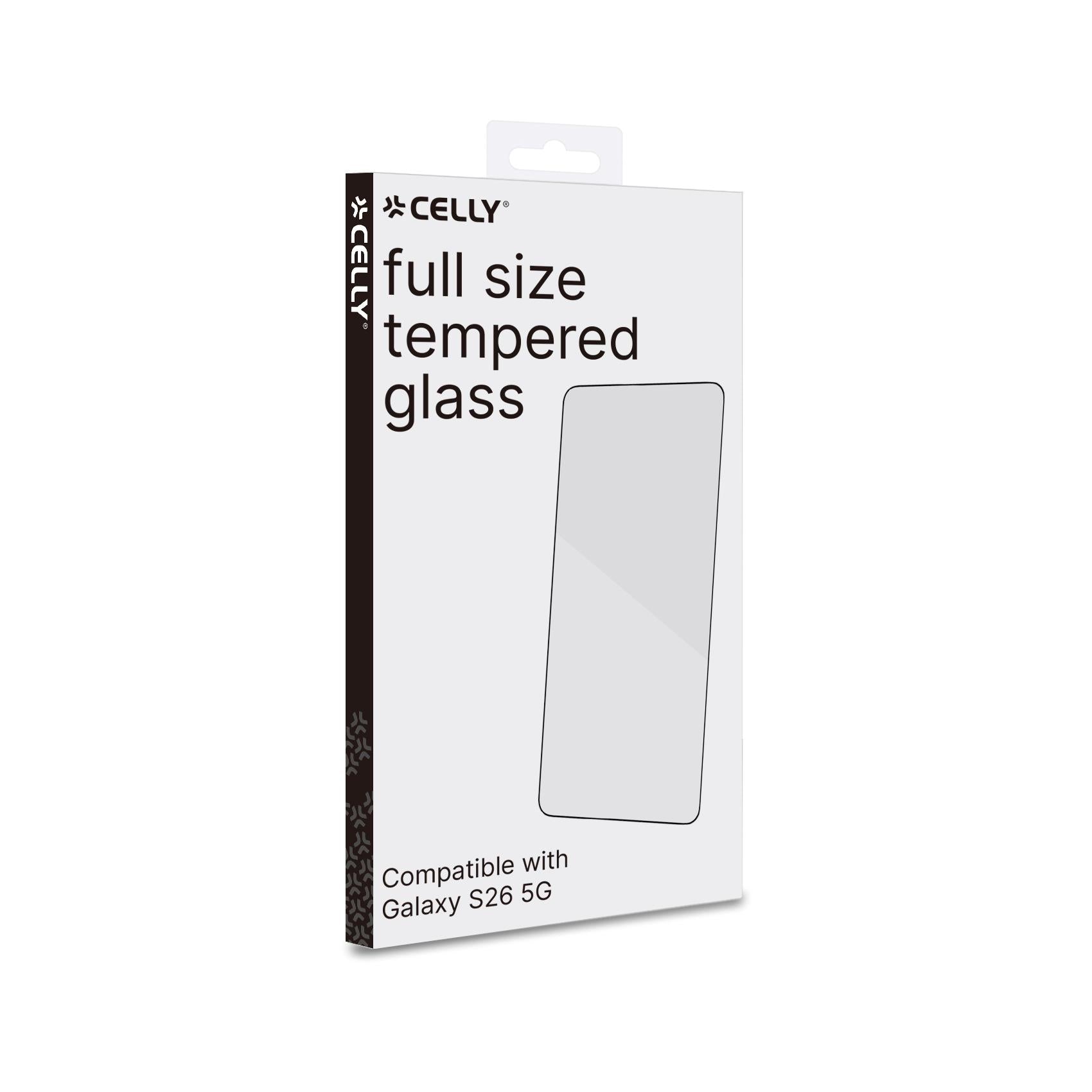 Celly FULLGLASS - 9H Glass with Black Tinted Edge Compatible with Galaxy S26 5G