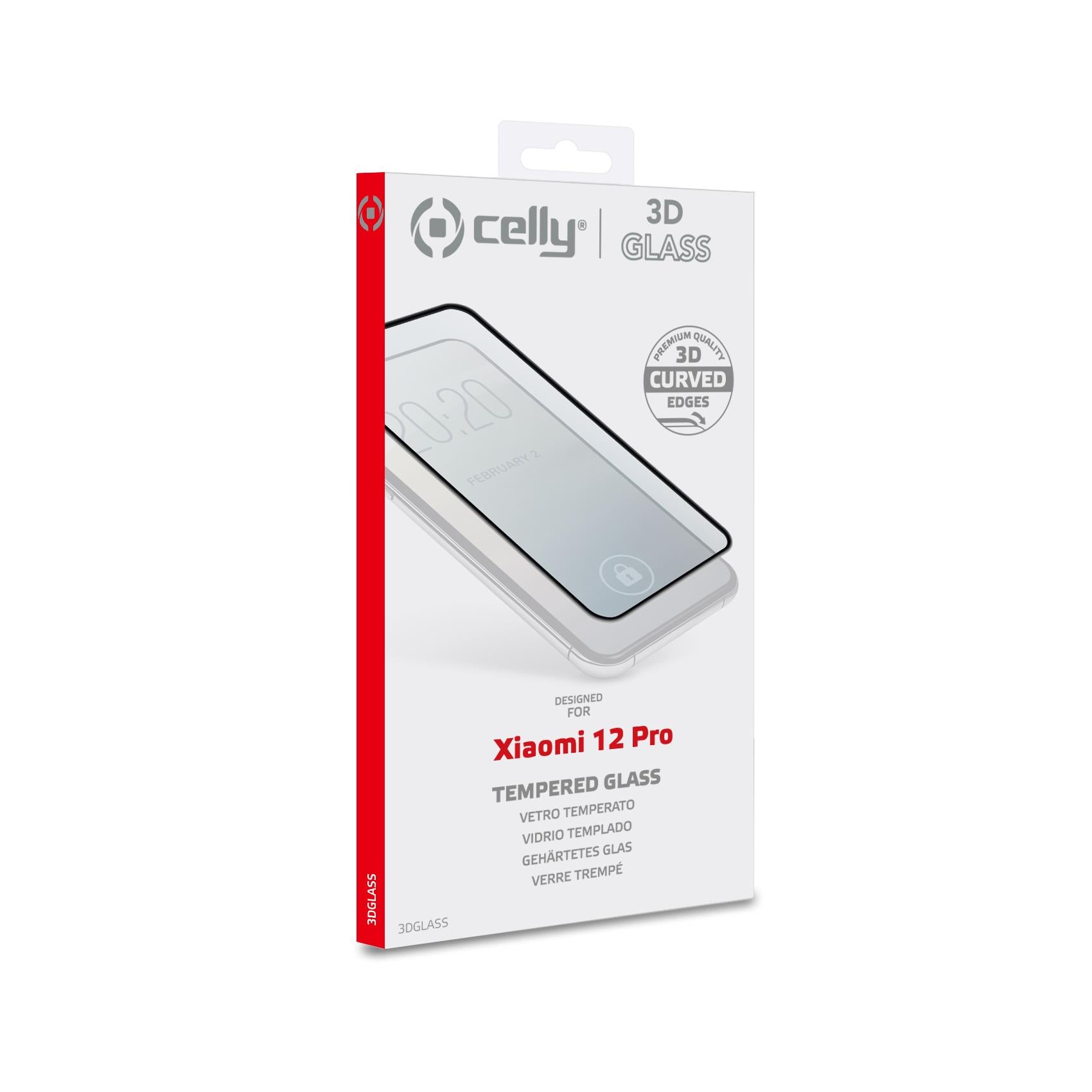 Celly 3D Tempered Glass for Xiaomi 12 Pro