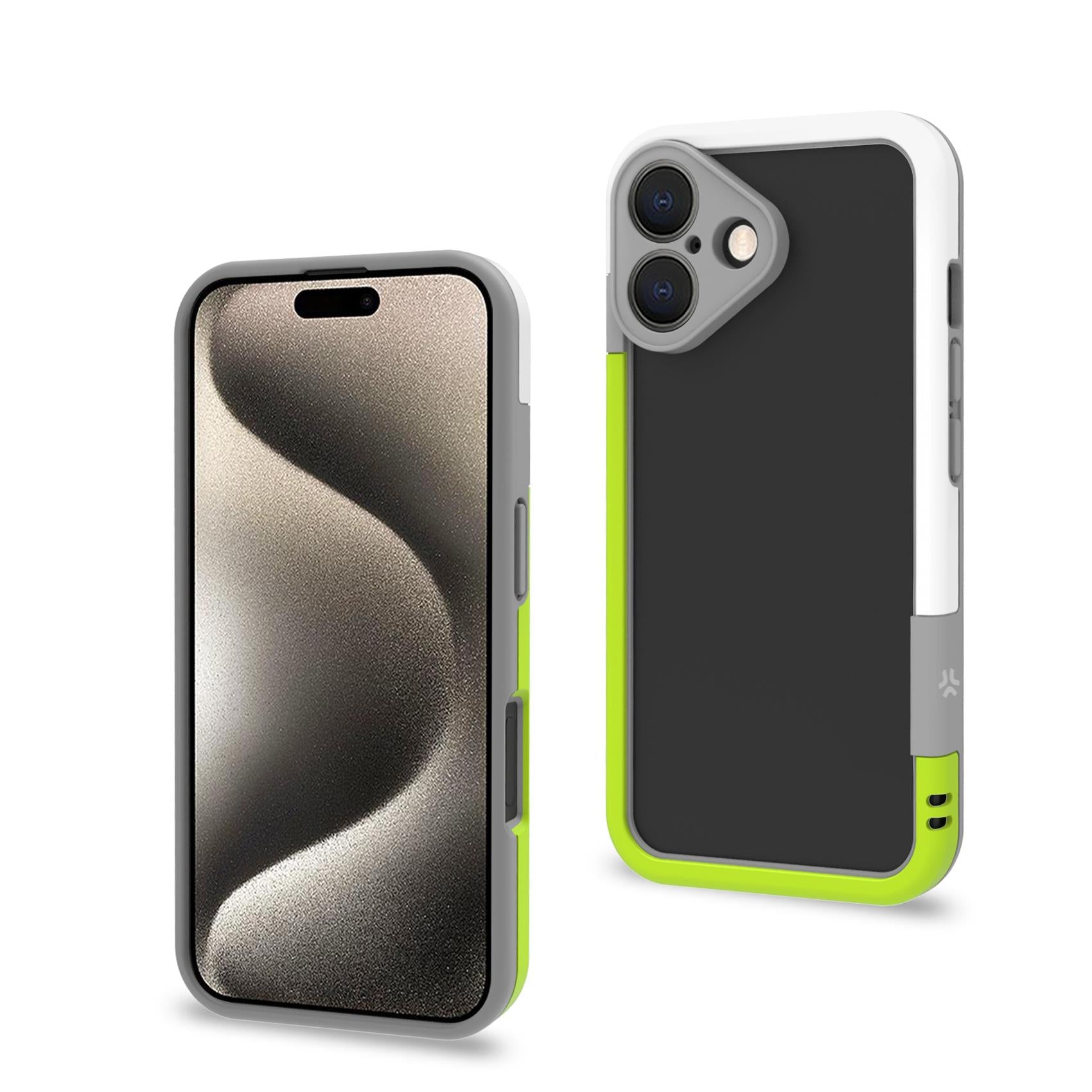 Celly BUMPER iPhone 16 White/ LimeGreen