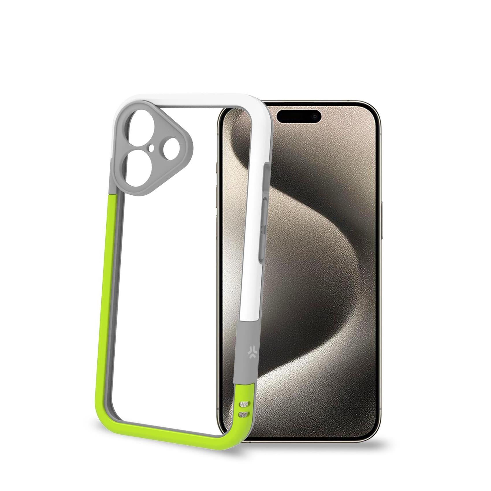 Celly BUMPER iPhone 16 White/ LimeGreen