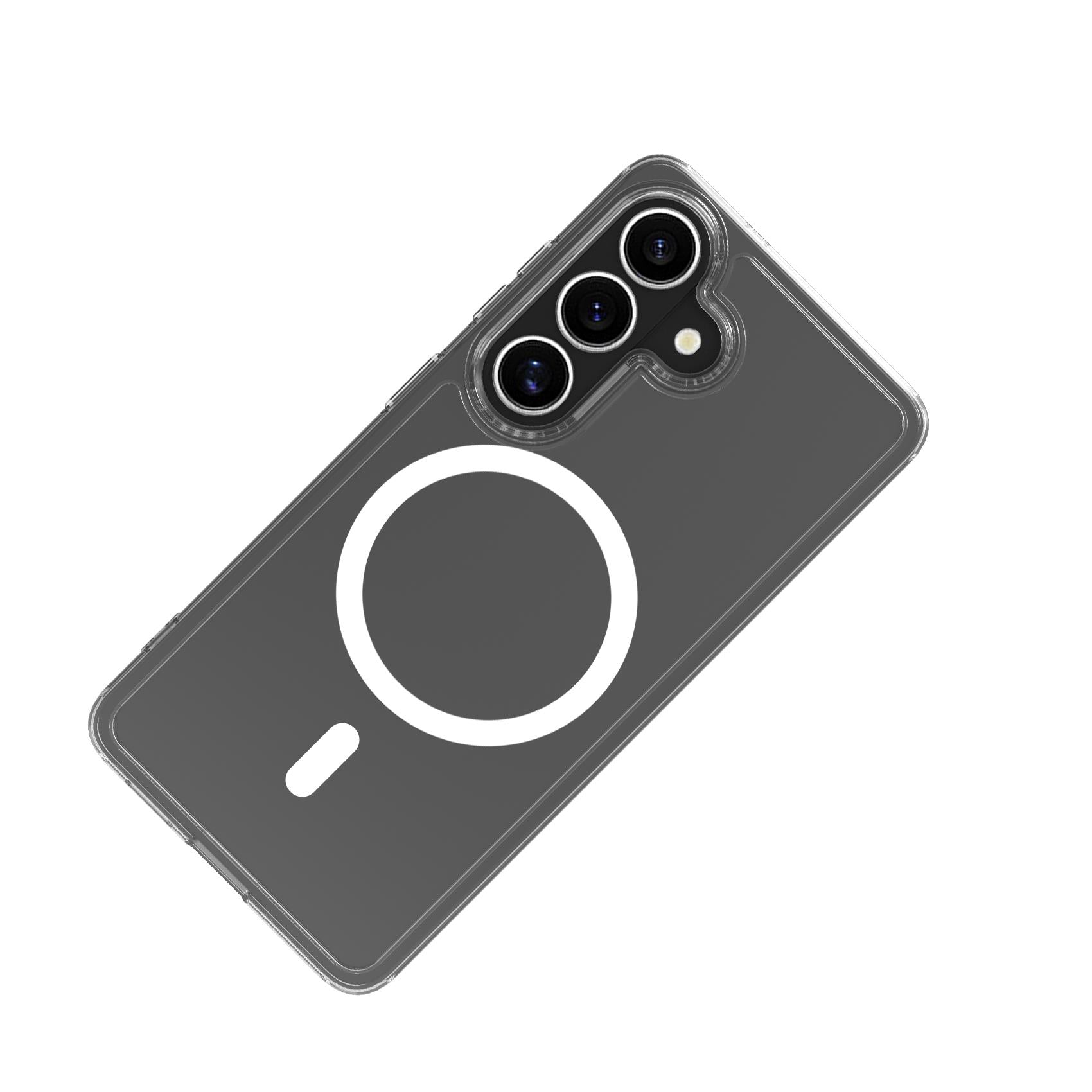 Celly GELSKINMAG - Transparent Black TPU Soft Case Compatible with MagSafe Technology for Galaxy S26+ 5G