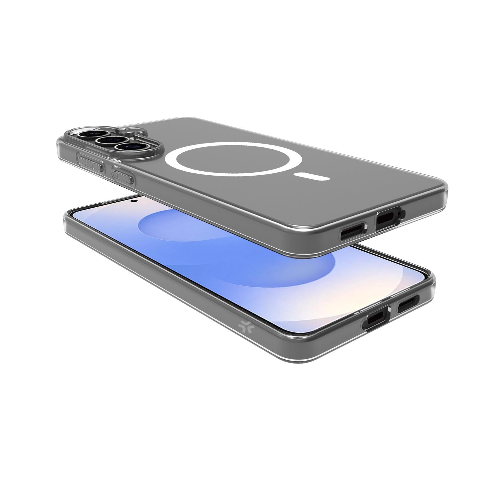 Celly GELSKINMAG - Transparent Black TPU Soft Case Compatible with MagSafe Technology for Galaxy S26+ 5G