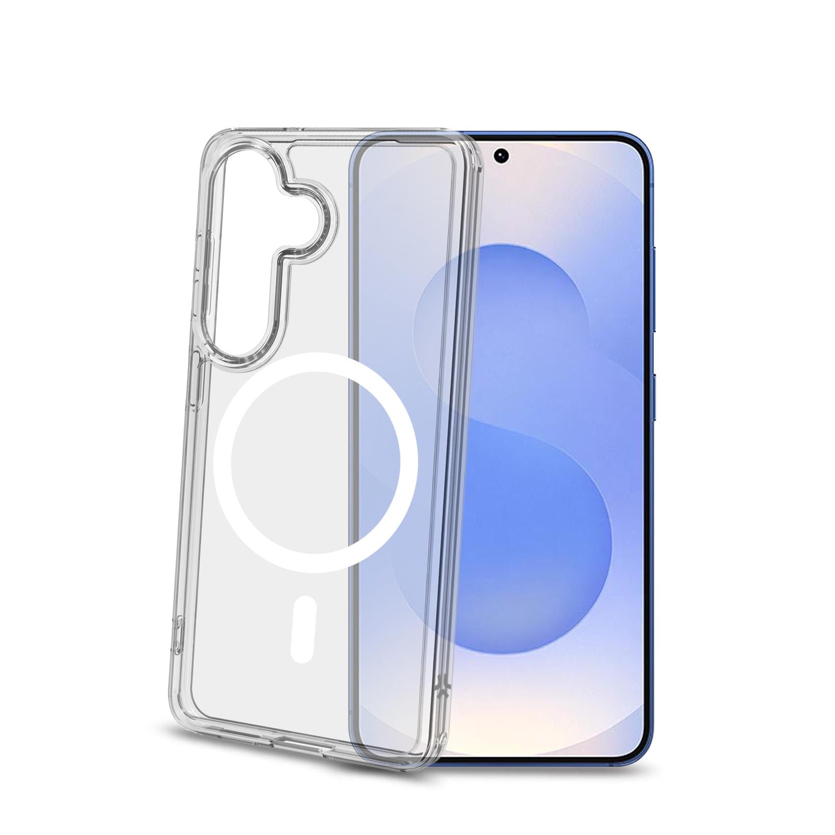 Celly GELSKINMAG - Transparent Black TPU Soft Case Compatible with MagSafe Technology for Galaxy S26+ 5G