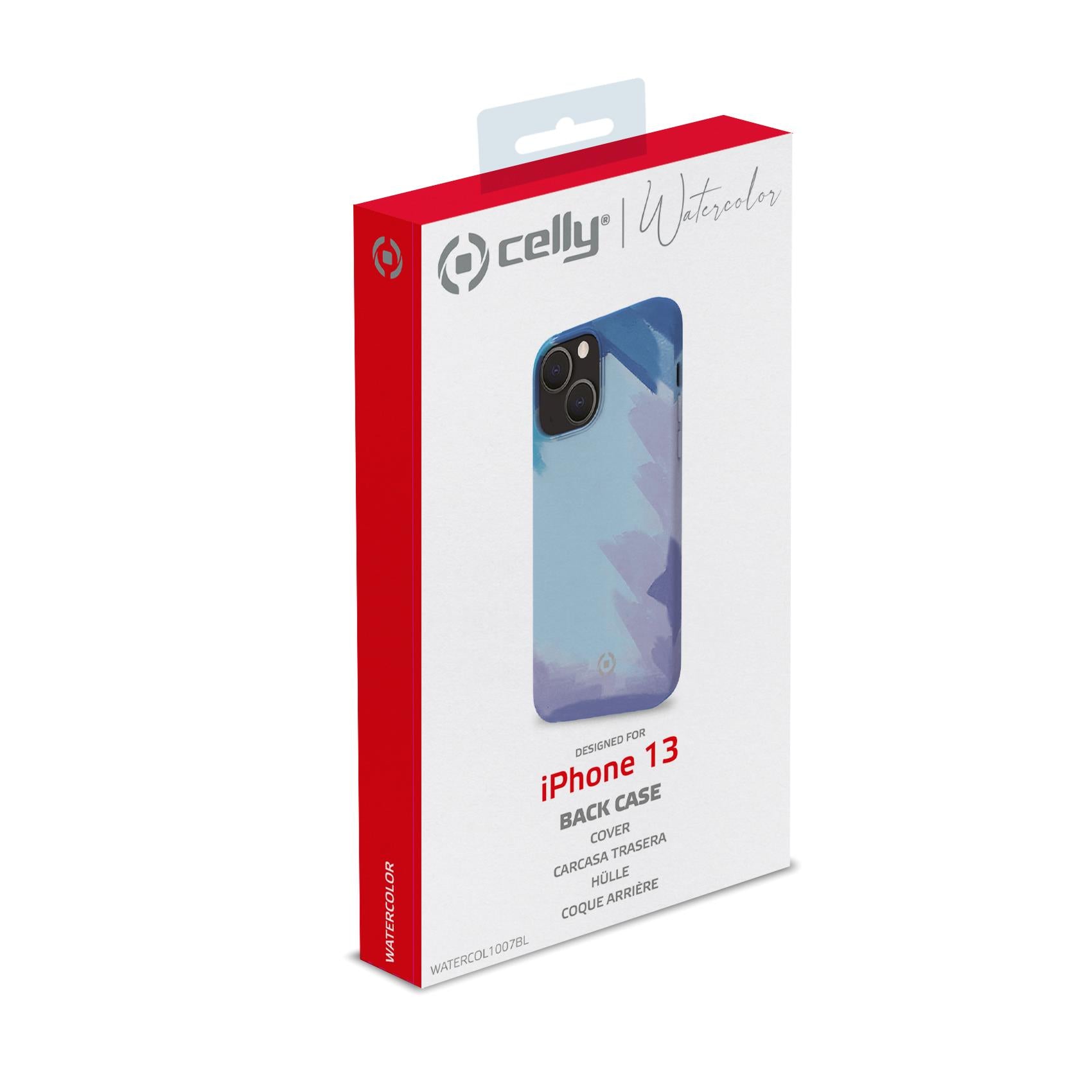 Celly WATERCOLOR Back Case for IPHONE 13 / 14 / 15 BLUE