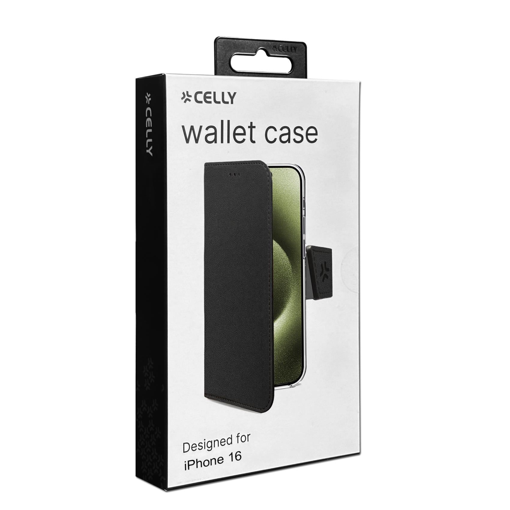 Celly WALLY1078 Case iPhone 16 Black