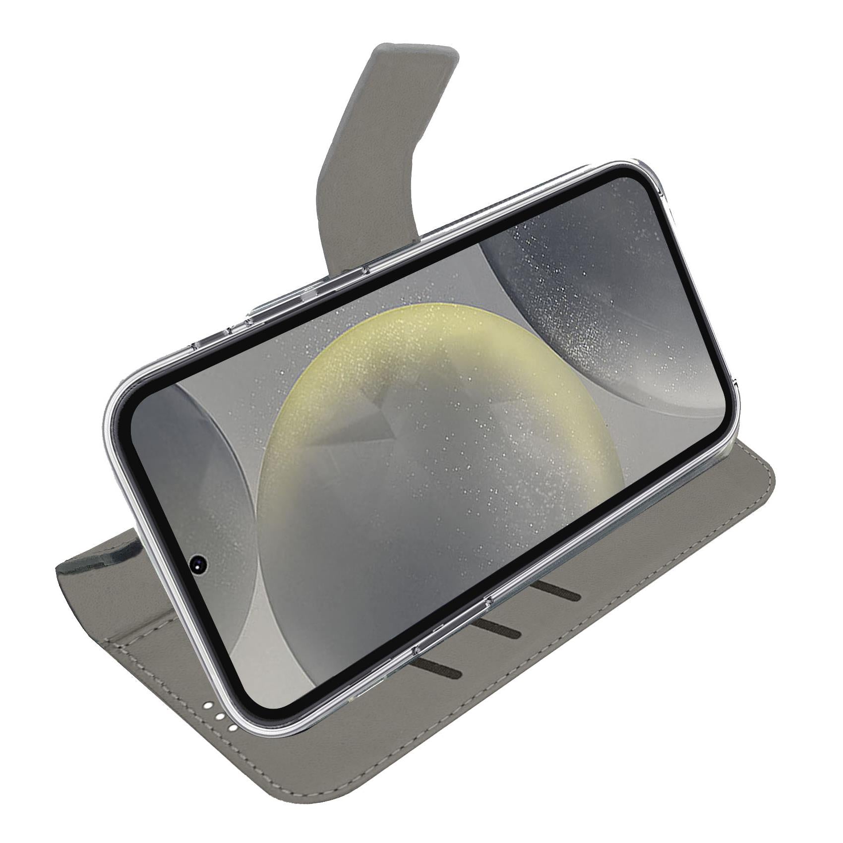 Celly Wally Black Faux Leather Book Case with Magnetic Flap Closure, Card Slots and Stand Function for Galaxy S26 Ultra 5G