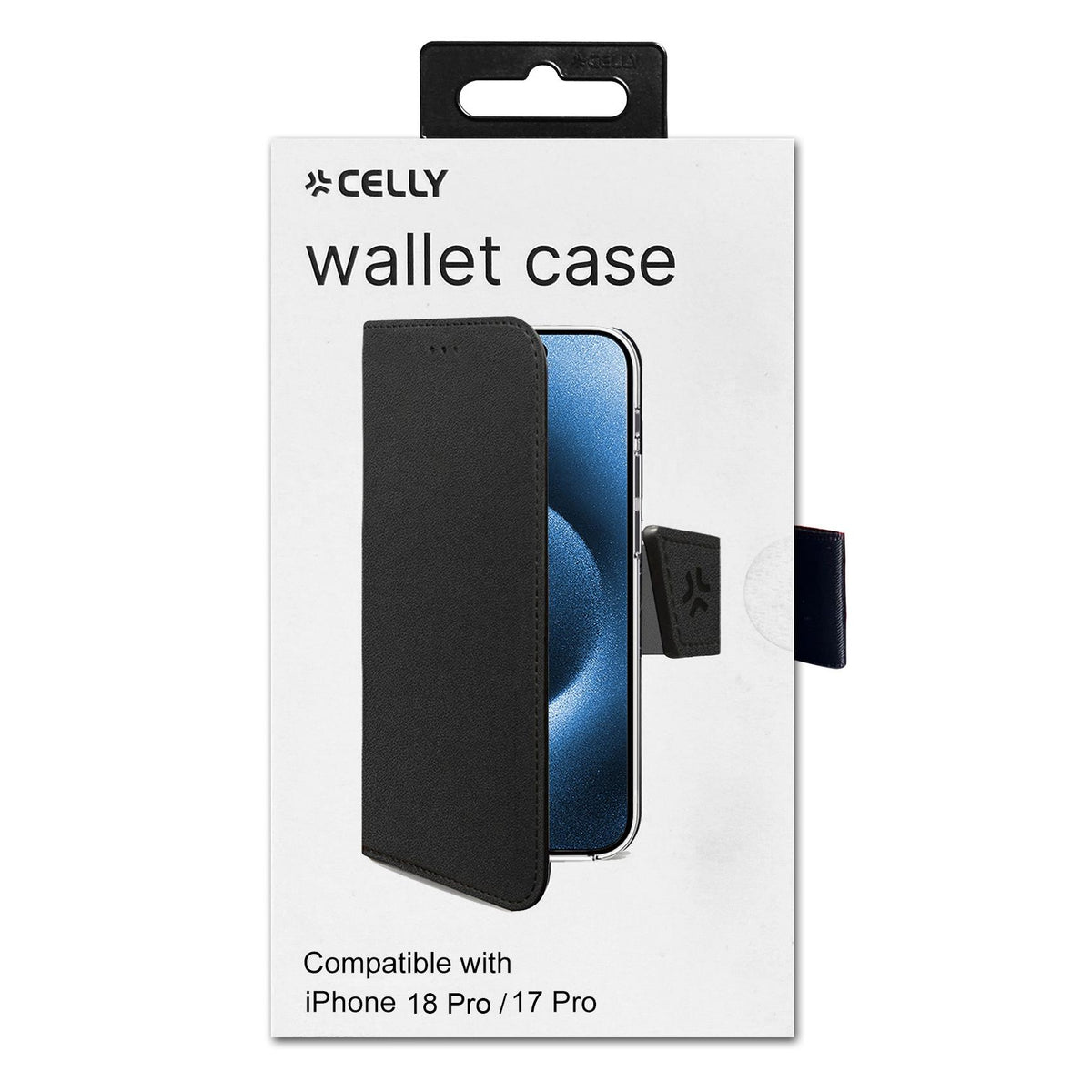 Celly WALLY BookCase iPhone 18 Pro / 17 Pro Black