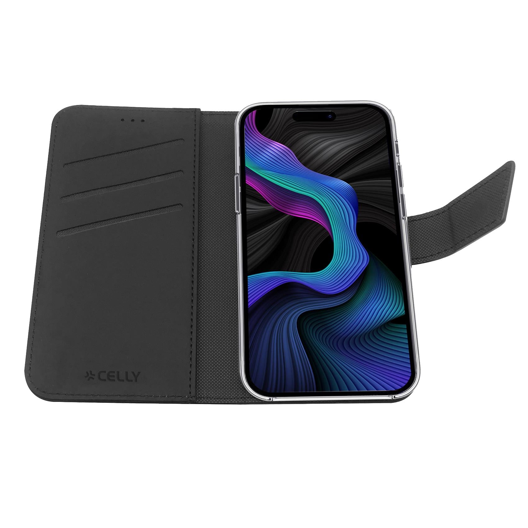 Celly WALLY CASE IPHONE 15 / 14 / 13 Black Celly WALLY CASE IPHONE 15 / 14 / 13 Black