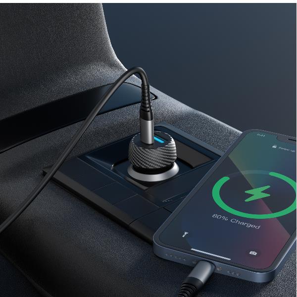 Celly CC1USBC1USBA45W - Car charger with dual USB-C and USB-A ports, maximum power 45 Watts