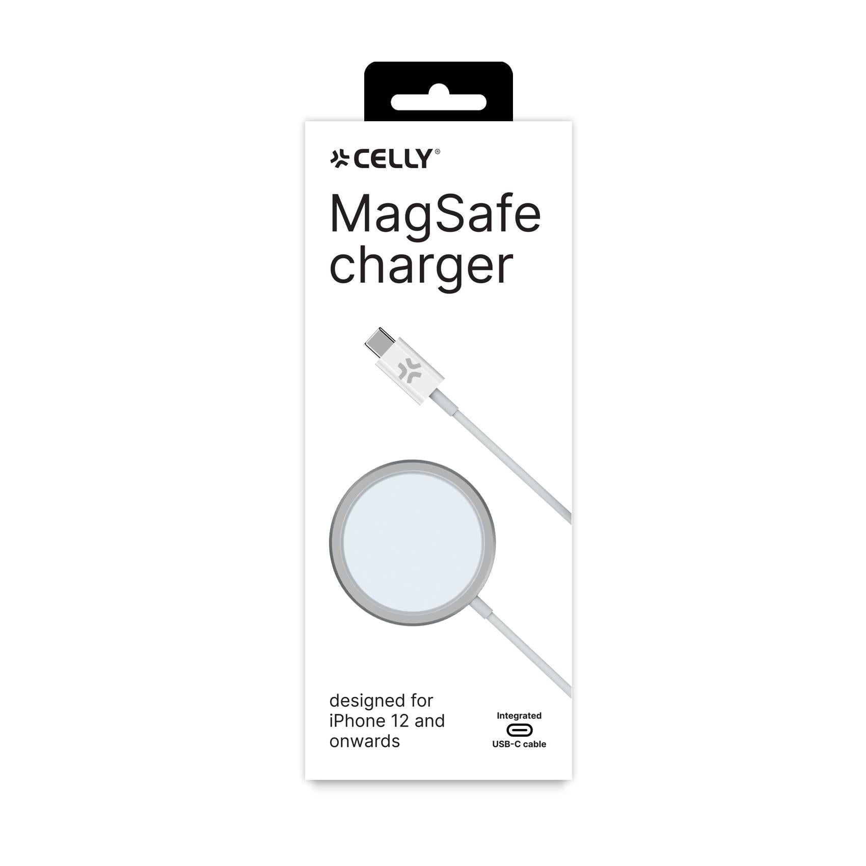 Celly Magnetic Wireless Charger with integrated USB-C cable magsafe charger Celly
