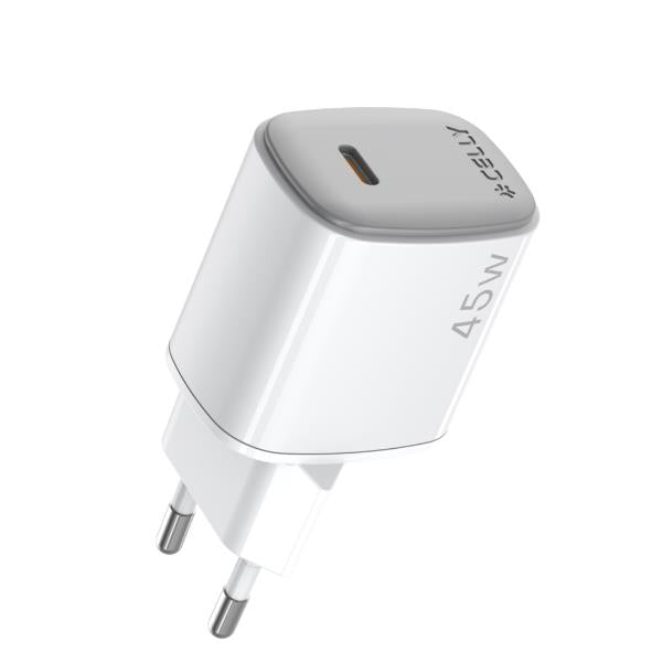 Celly UPTC1USBC45WCTC - 45W GaN Wall Charger + USB-C to USB-C cable