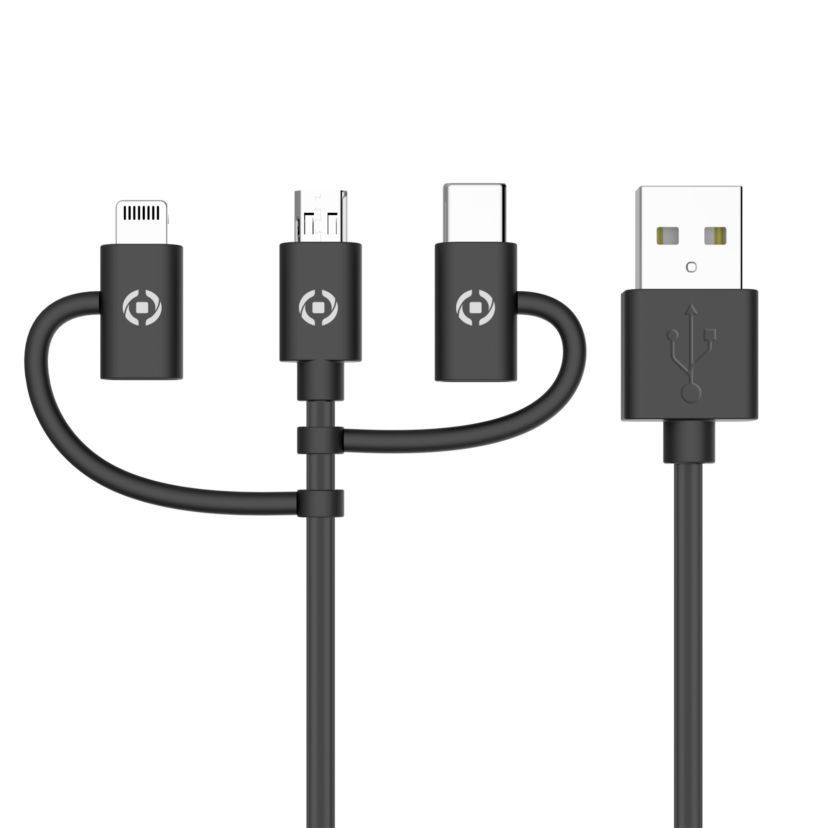 Celly USB3IN1 - 3in1 Micro Usb/ USB-C/ Lightning Cable 12W