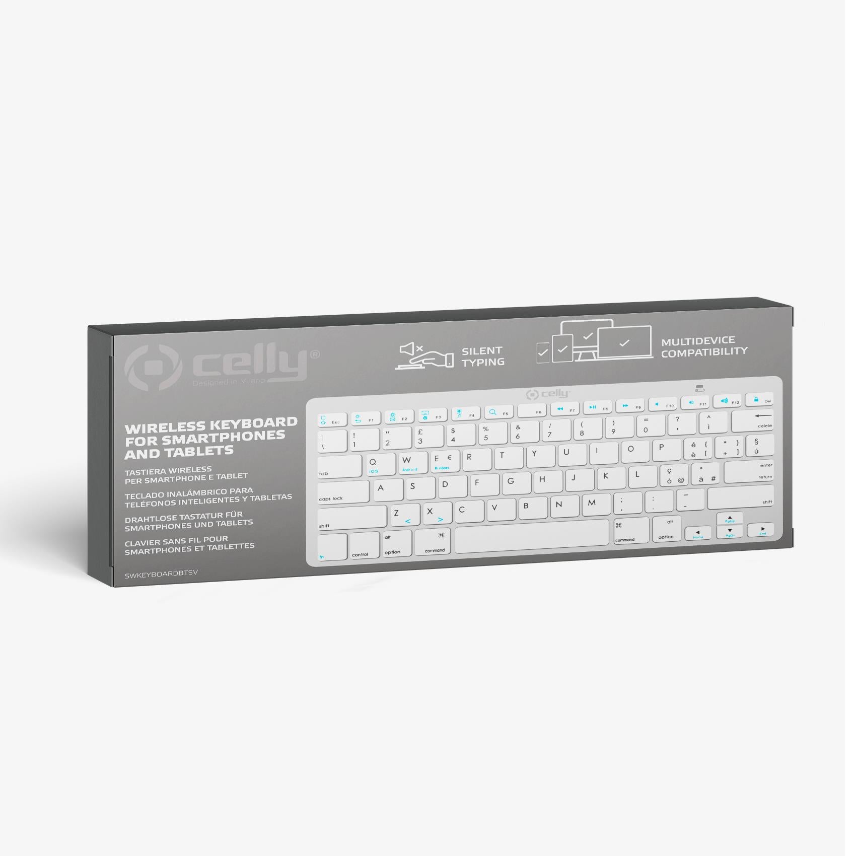 Celly SWKEYBOARDBT - Wireless Keyboard SILVER