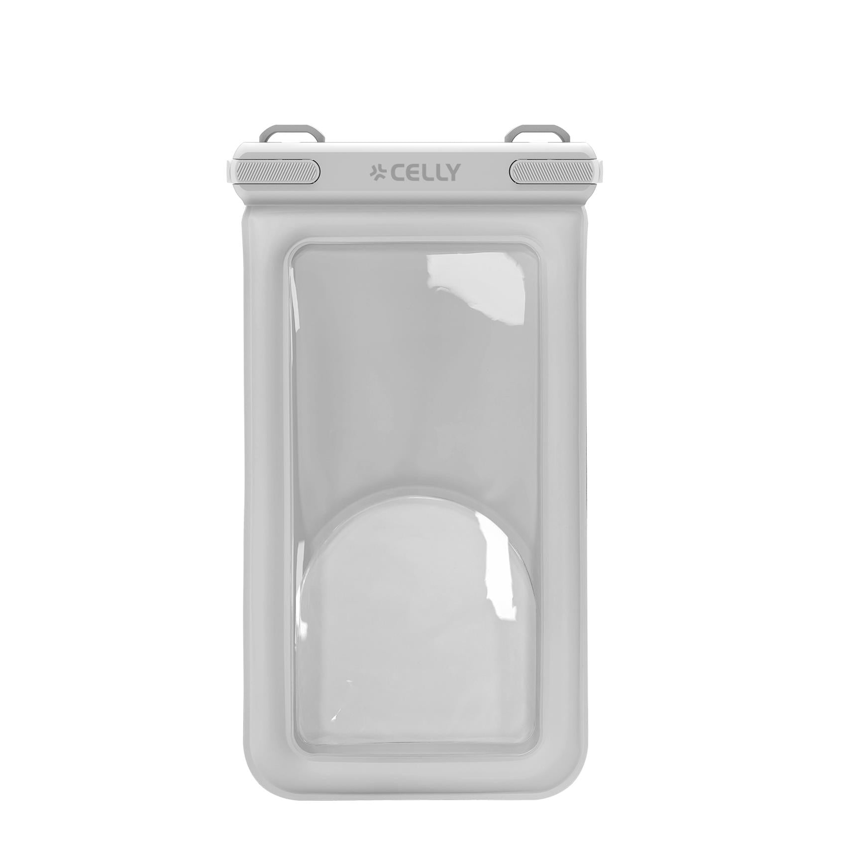 Celly SPLASHBAGFL - Floating Waterproof Case for Smartphones up to 7.2", Transparent Design, Airtight Seal, Integrated Neck Strap