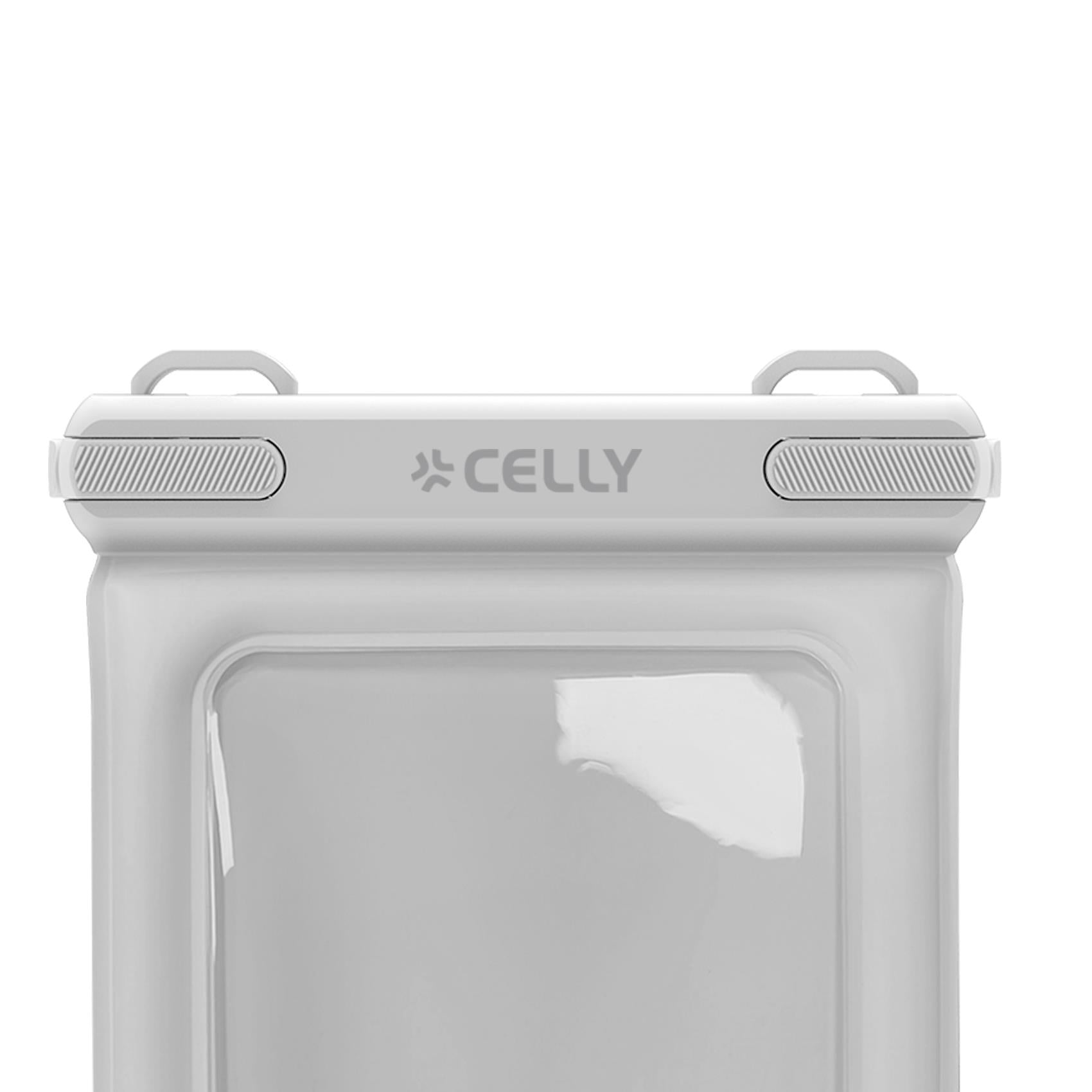 Celly SPLASHBAGFL - Floating Waterproof Case for Smartphones up to 7.2", Transparent Design, Airtight Seal, Integrated Neck Strap