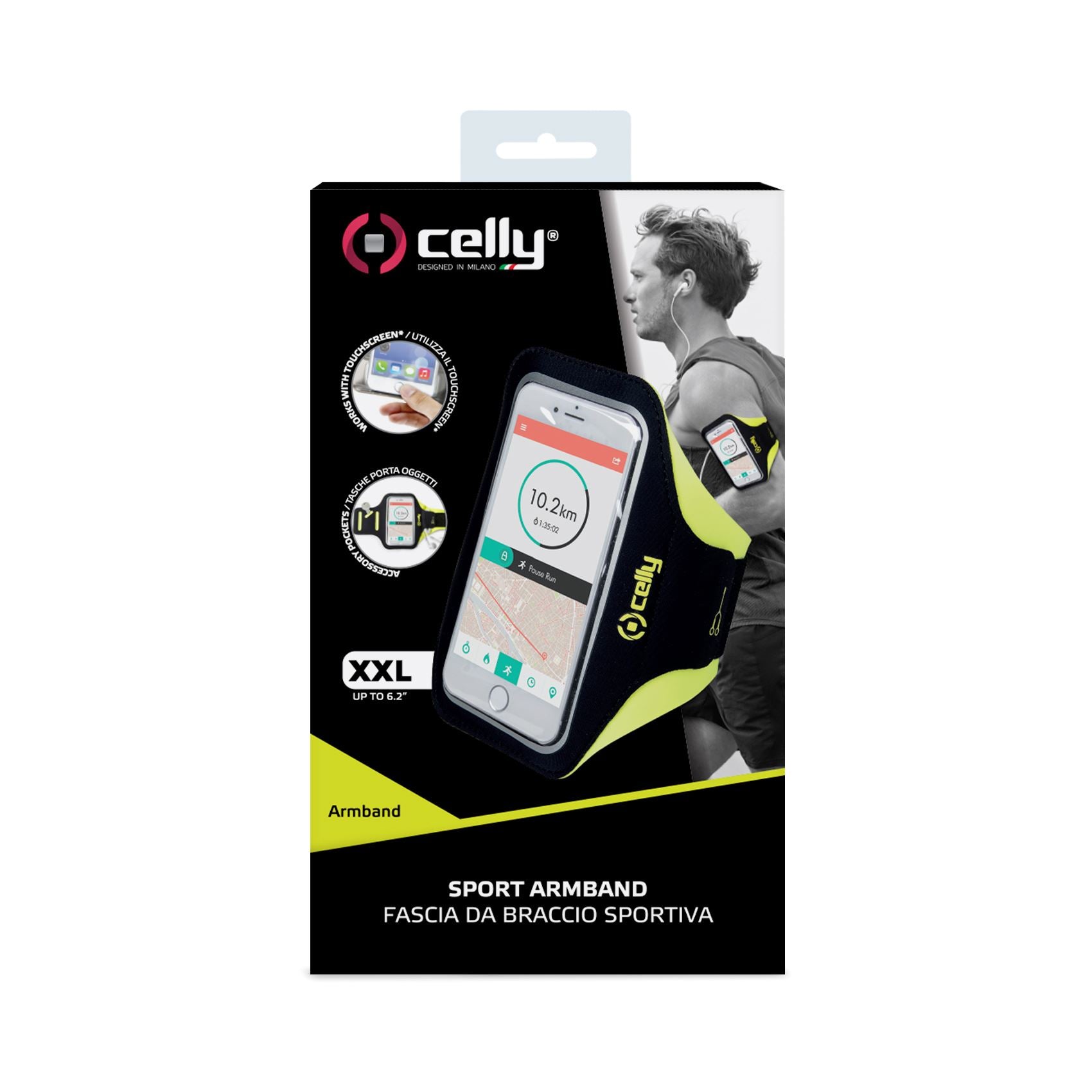 Celly ARMBAND - Armband up to 6.5 YELLOW