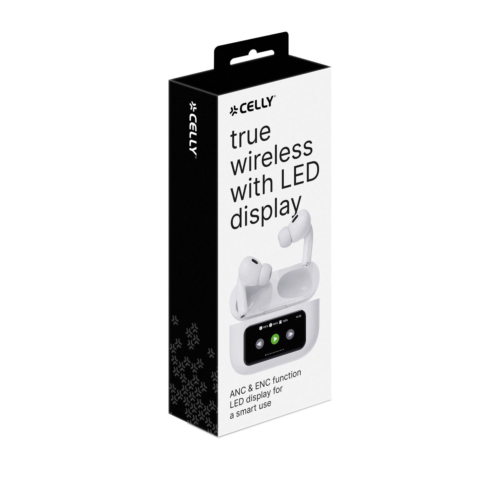 Celly SOUNDLED - ANC & ENC True Wireless Earphones with LED display