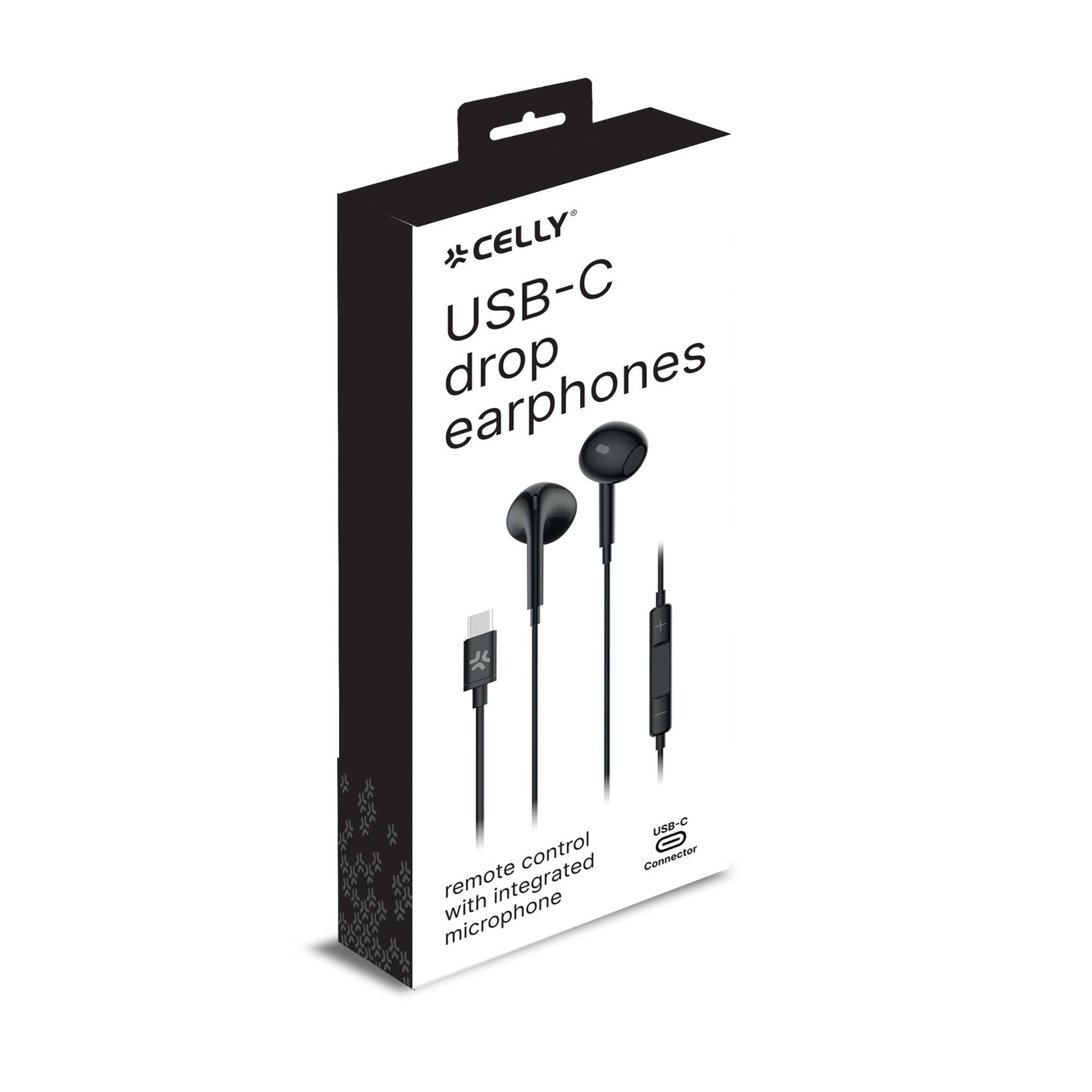 Celly UP1300TYPEC - USB-C Stereo Wired Earphones black