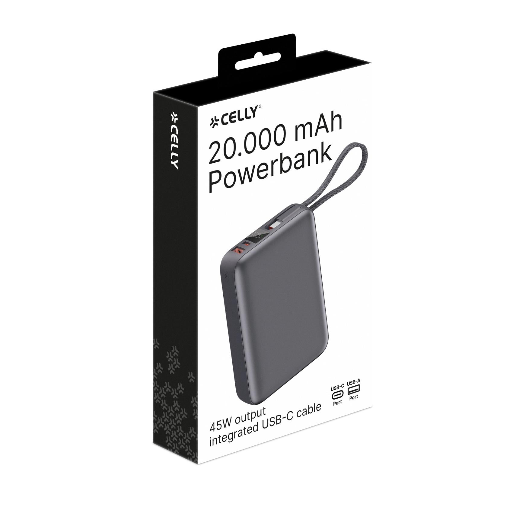 Celly PBCABLE45W20000 - 45W Powerbank 20000 mAh